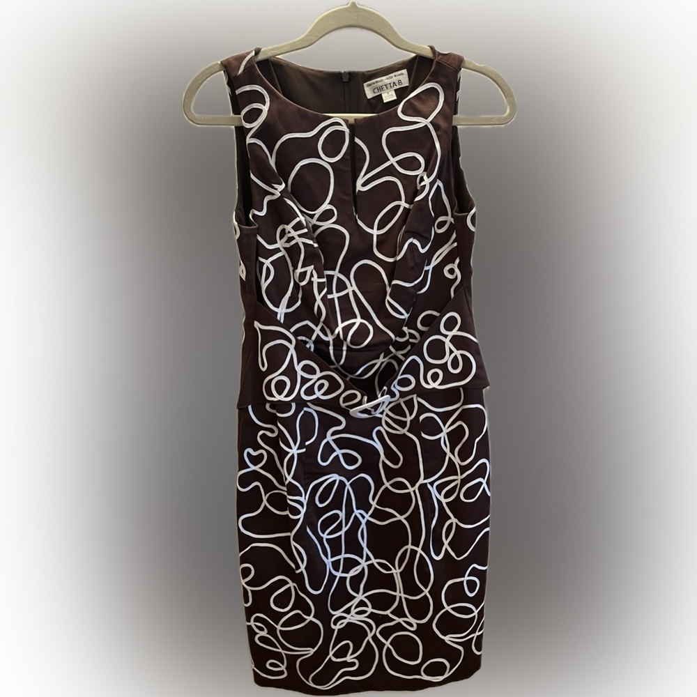 Chetta B quality designed dress. Beautiful cotton embellish white appliqué